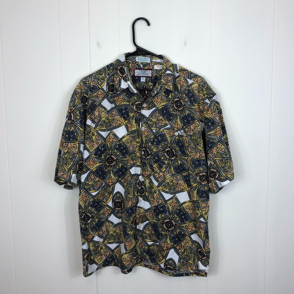 Vintage Funky Hawaiian Button Down Shirt Sz‎ M